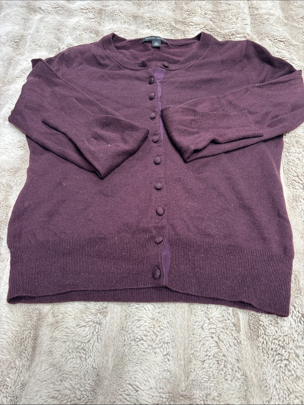 Banana Republic Plum Button-Front Cardigan